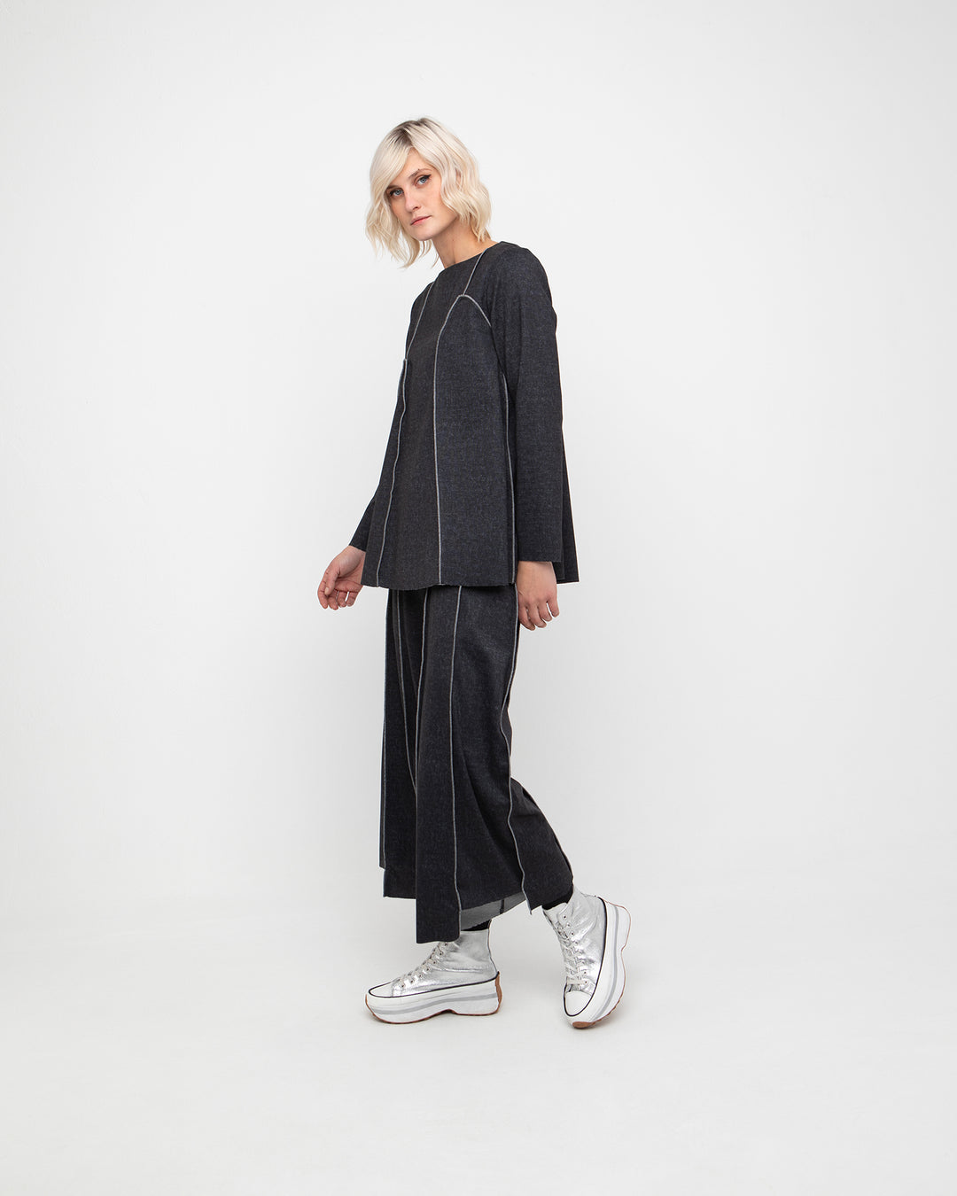 Ozai N Ku Erebus Wide Trouser, Black Denim