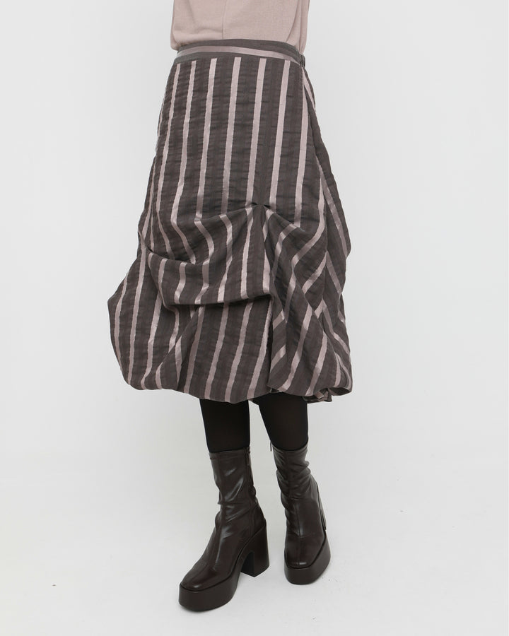 Ozai N Ku Moondust Gathered Skirt, Pink Stripes