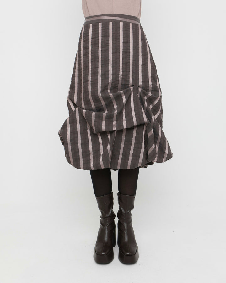 Ozai N Ku Moondust Gathered Skirt, Pink Stripes