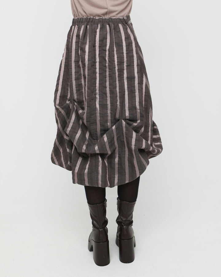 Ozai N Ku Moondust Gathered Skirt, Pink Stripes