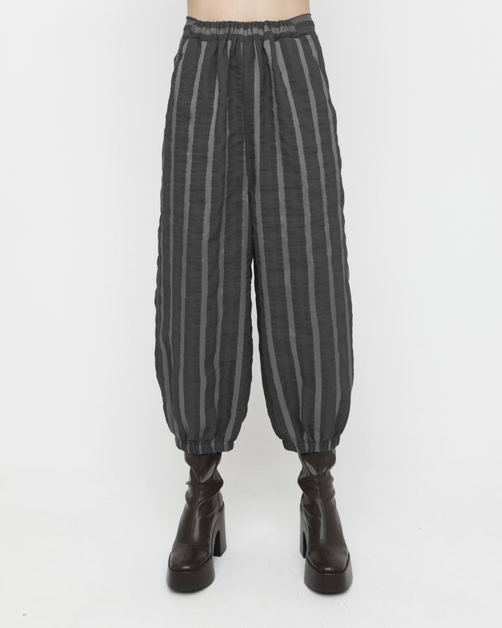 Ozai N Ku Noctra Lantern Trouser, Black Stripes