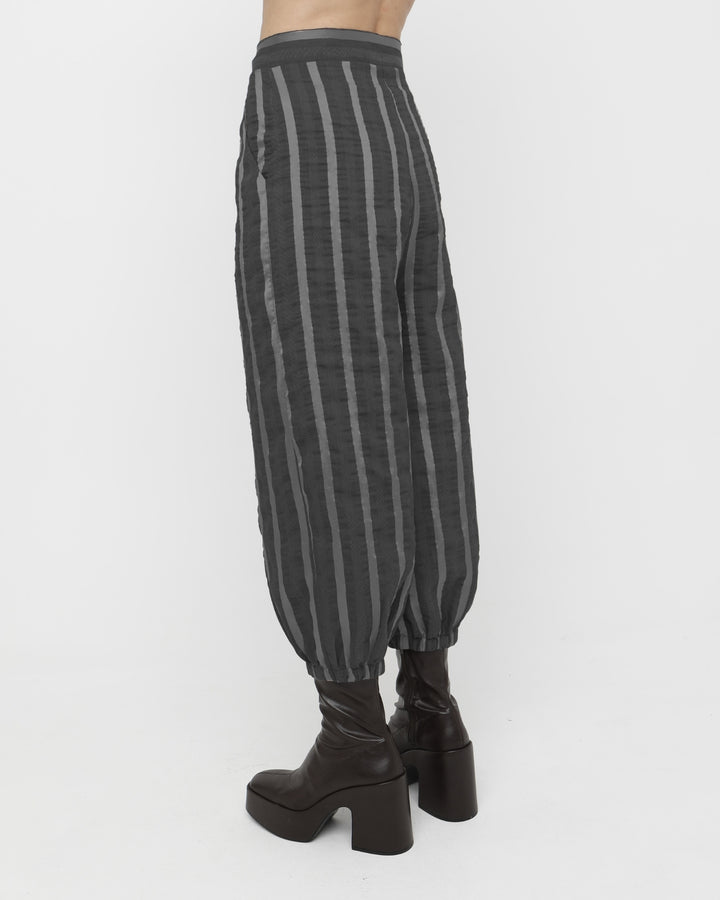 Ozai N Ku Noctra Lantern Trouser, Black Stripes