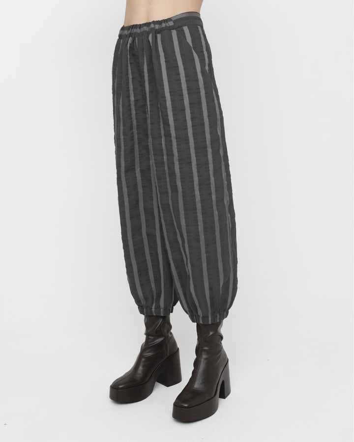 Ozai N Ku Noctra Lantern Trouser, Black Stripes