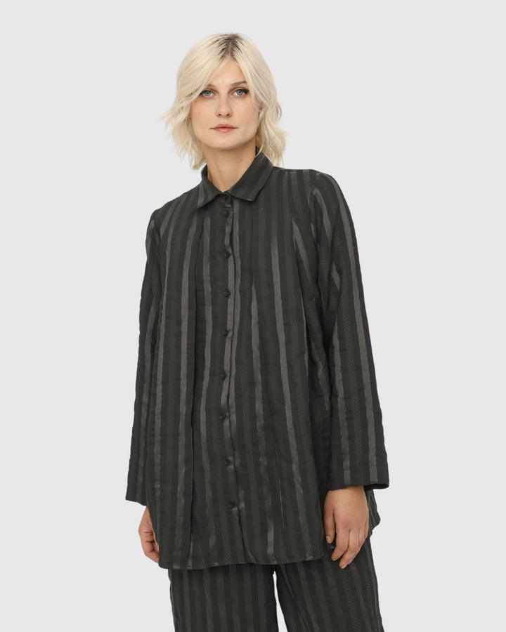 Ozai N Ku Khaos Shirt, Black Stripes