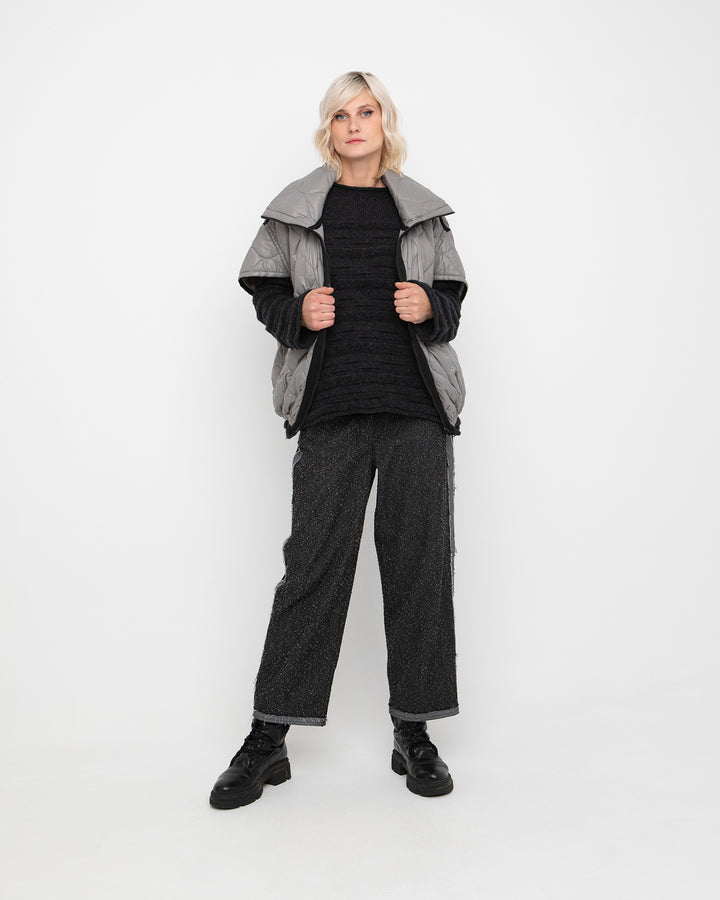 Ozai N Ku Umbra Textured Trouser, Grey Denim