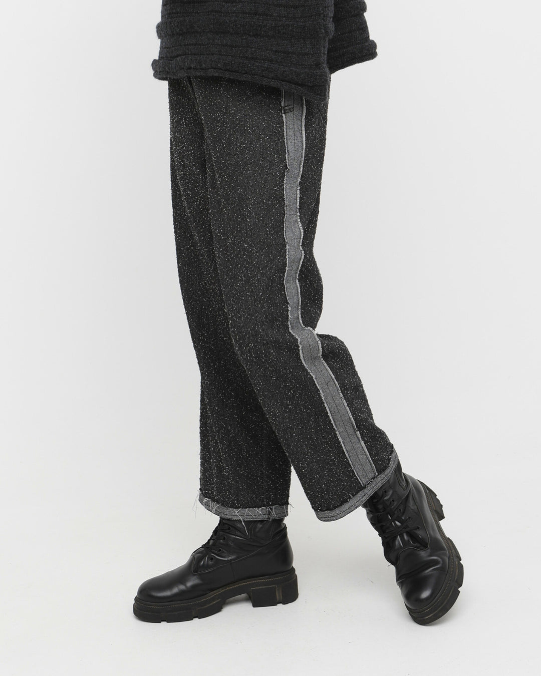 Ozai N Ku Umbra Textured Trouser, Grey Denim