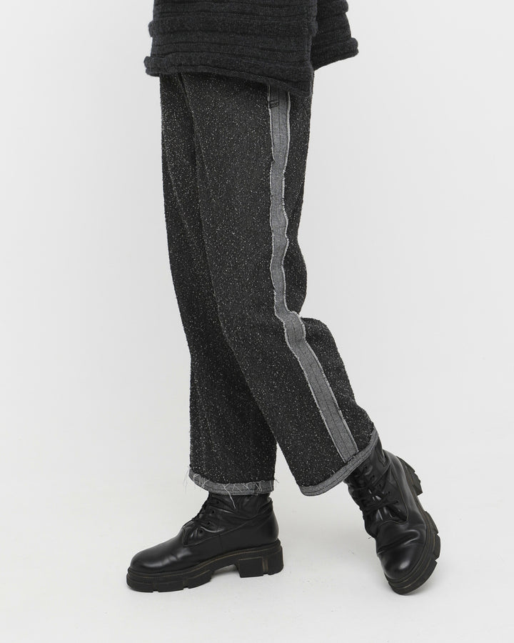 Ozai N Ku Umbra Textured Trouser, Grey Denim