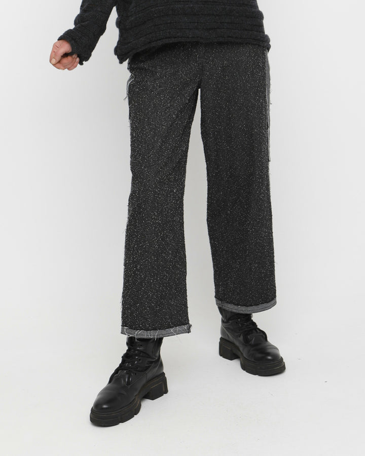 Ozai N Ku Umbra Textured Trouser, Grey Denim