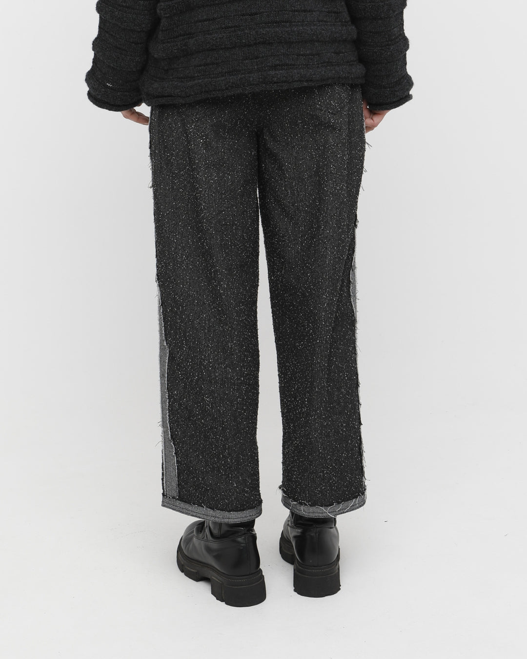 Ozai N Ku Umbra Textured Trouser, Grey Denim