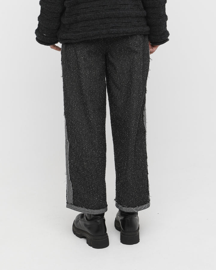 Ozai N Ku Umbra Textured Trouser, Grey Denim