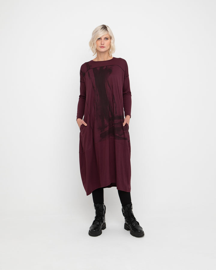 Ozai N Ku Elixir Tee Dress, Burgundy