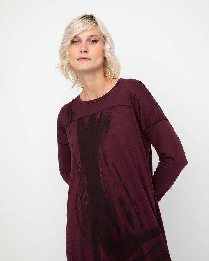 Ozai N Ku Elixir Tee Dress, Burgundy