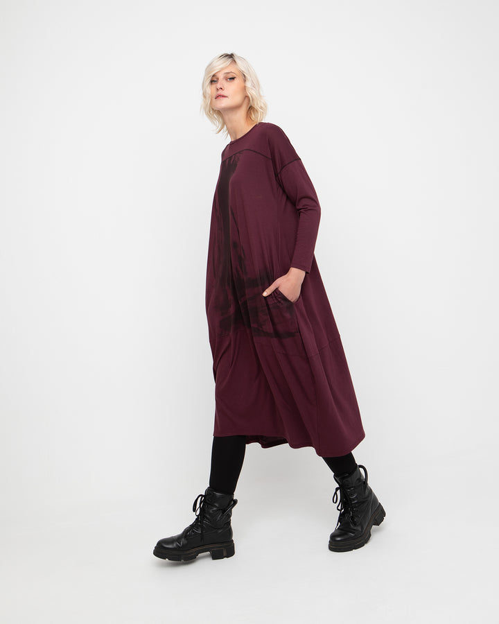Ozai N Ku Elixir Tee Dress, Burgundy