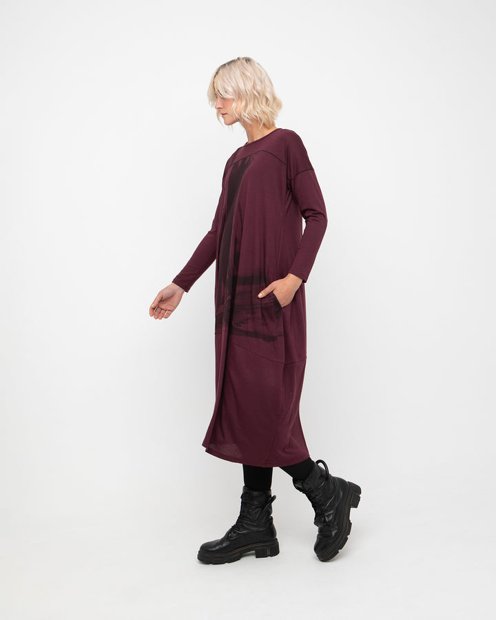 Ozai N Ku Elixir Tee Dress, Burgundy