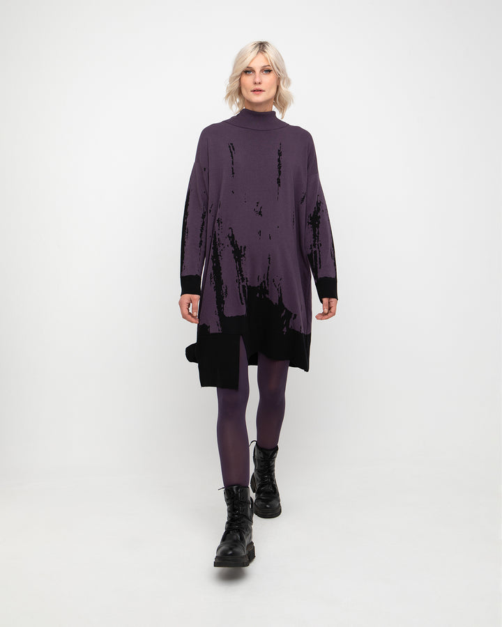 Ozai N Ku Eyvos Reversible Sweater Dress, Grape