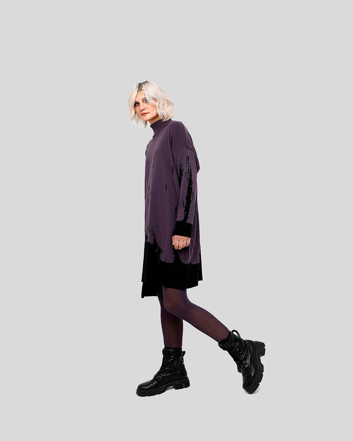 Ozai N Ku Eyvos Reversible Sweater Dress, Grape