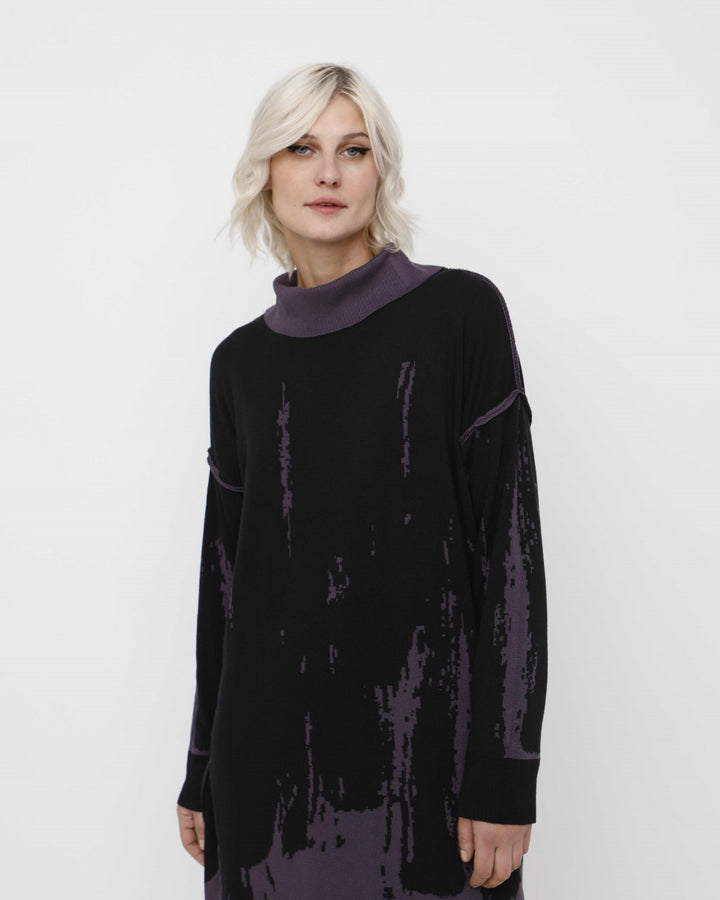 Ozai N Ku Eyvos Reversible Sweater Dress, Grape