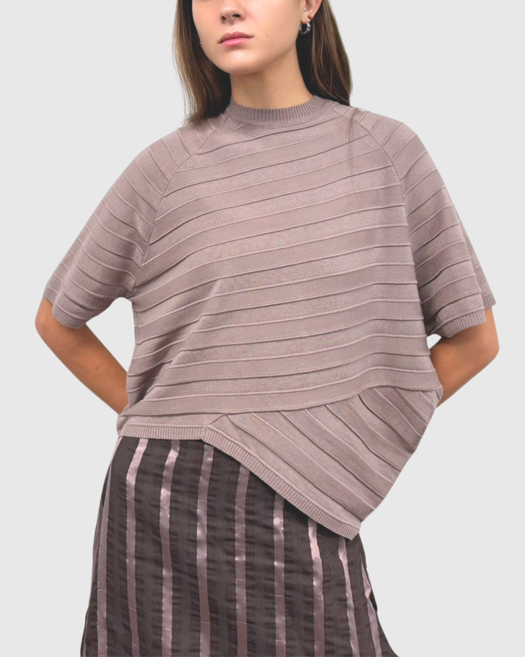 Ozai N Ku Quartz Cropped Sweater, Pink