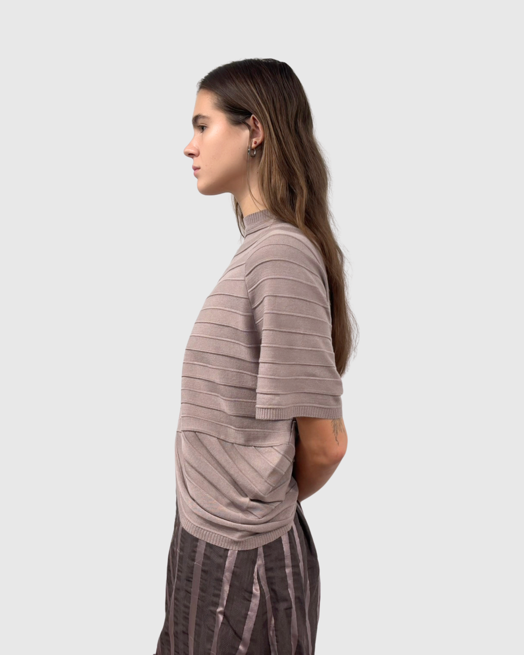 Ozai N Ku Quartz Cropped Sweater, Pink