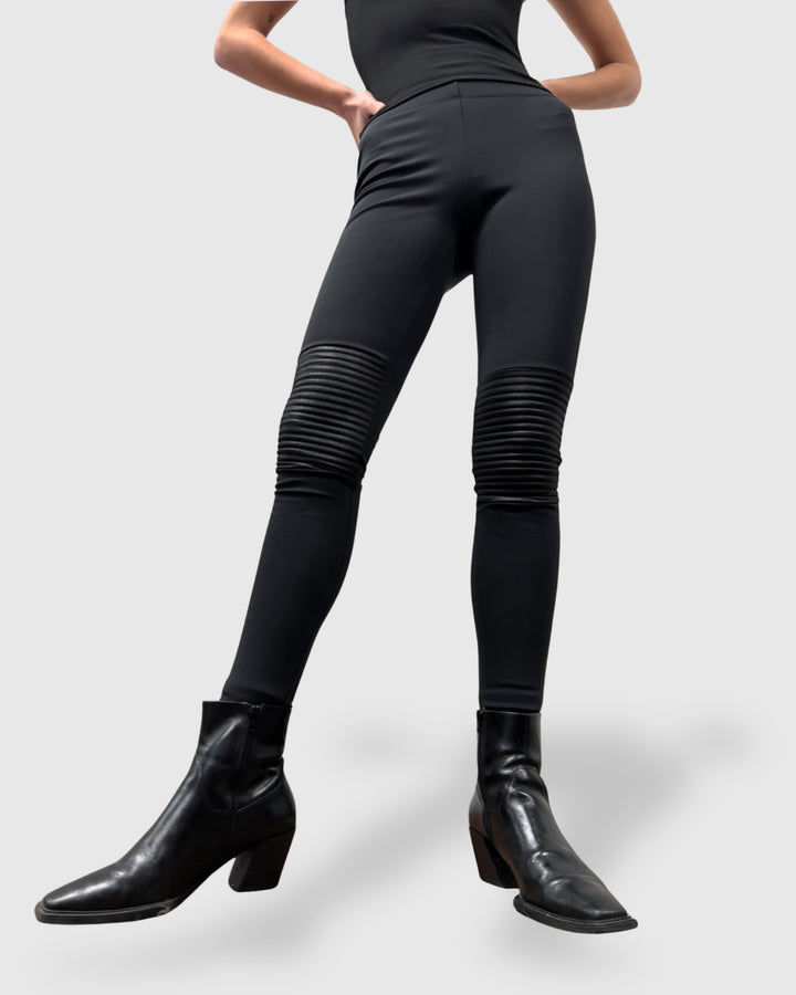 Ozai N Ku Zena Moto Leggings, Black