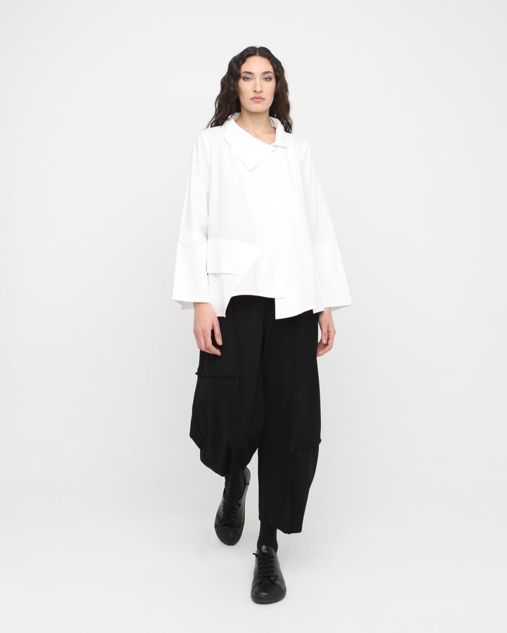 Ozai N Ku Offbeat Oversized Shirt, White