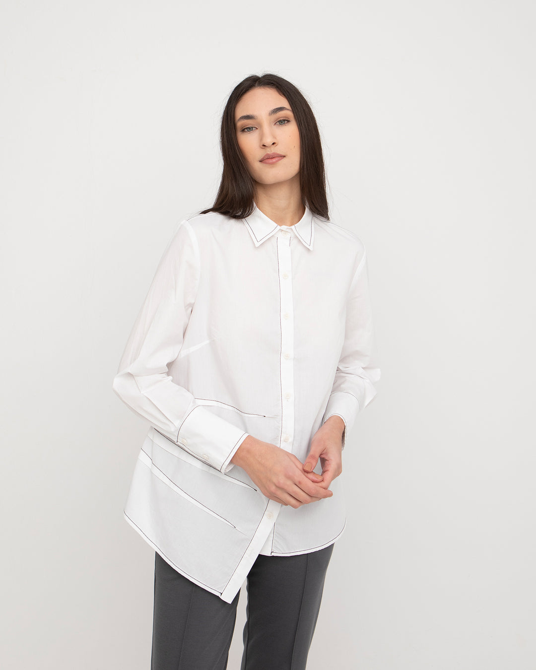 Ozai N Ku Oblique Shirt, White