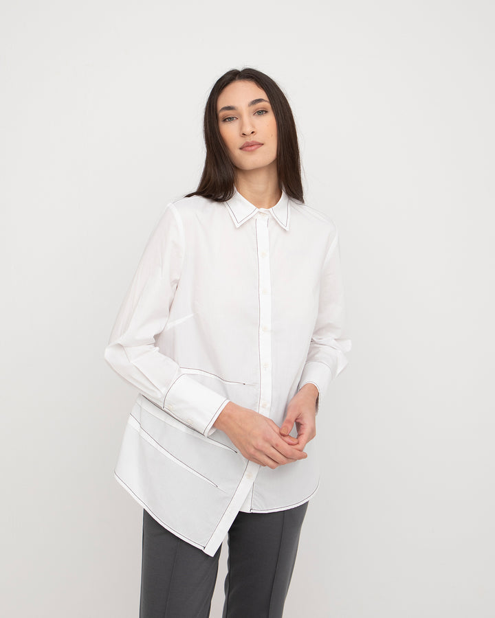 Ozai N Ku Oblique Shirt, White