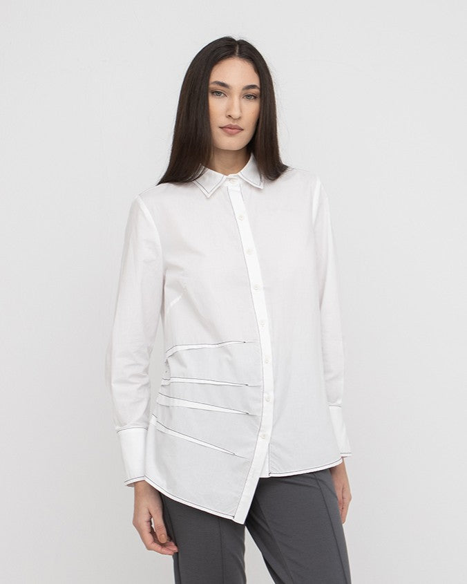 Ozai N Ku Oblique Shirt, White