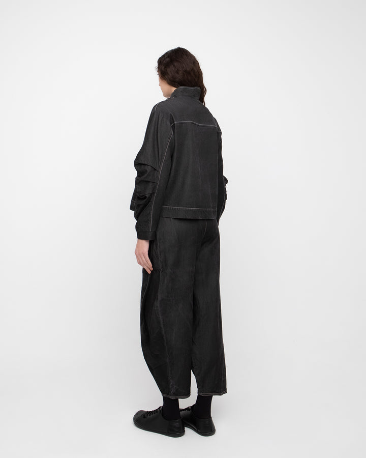 Ozai N Ku Easy Denim Trouser, Black Denim