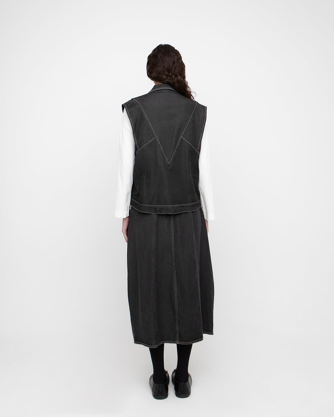 Ozai N Ku Cuirass Vest, Black Denim