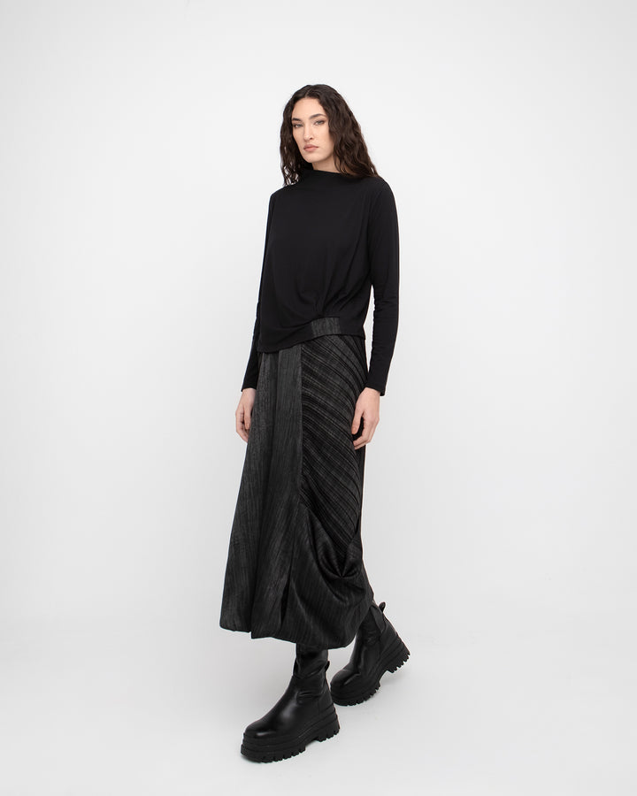 Ozai N Ku Cascading Skirt, Black