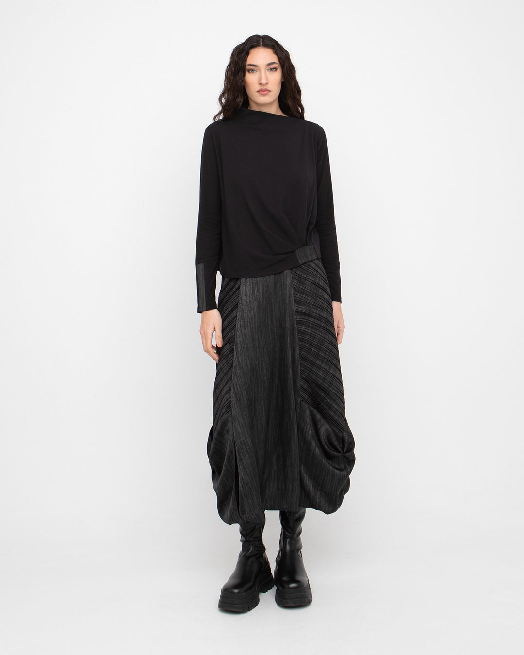 Ozai N Ku Cascading Skirt, Black