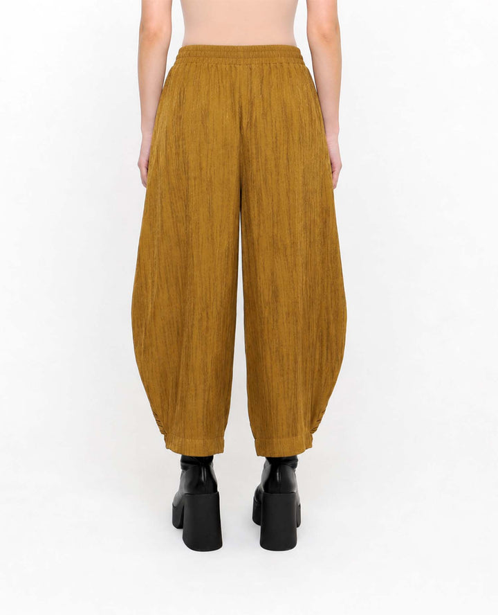 Ozai N Ku Accordion Lantern Pants, Mustard