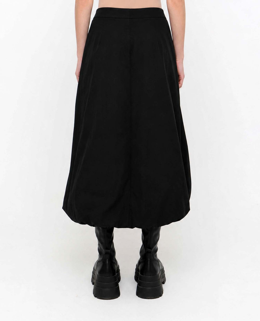 Ozai N Ku Tucked Taffeta Skirt, Black