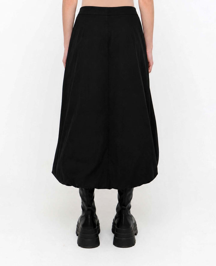 Ozai N Ku Tucked Taffeta Skirt, Black