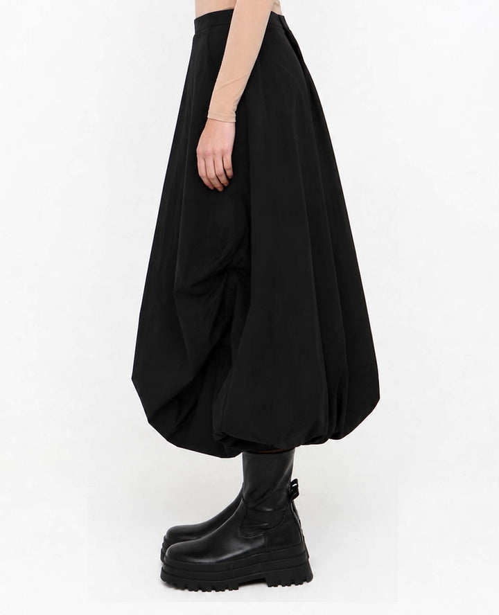 Ozai N Ku Tucked Taffeta Skirt, Black