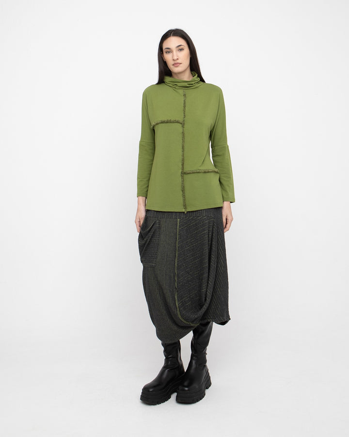Ozai N Ku Intaglio Draped Skirt, Grey/Green