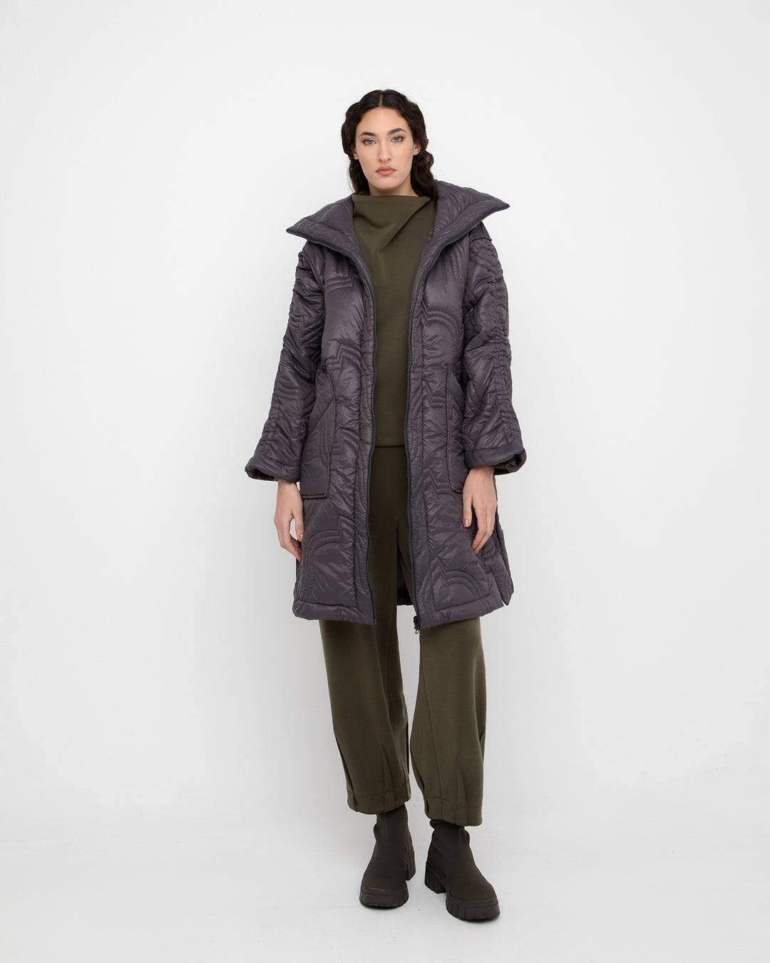 Ozai N Ku Pixel Puff Coat, Carbon