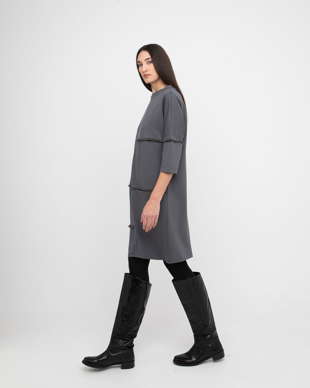Ozai N Ku Isometric Dress, Grey