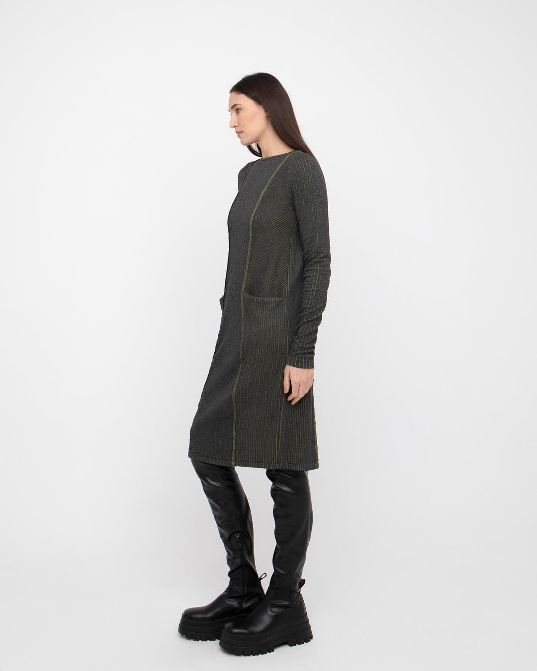 Ozai N Ku Patina Dress, Grey/Green