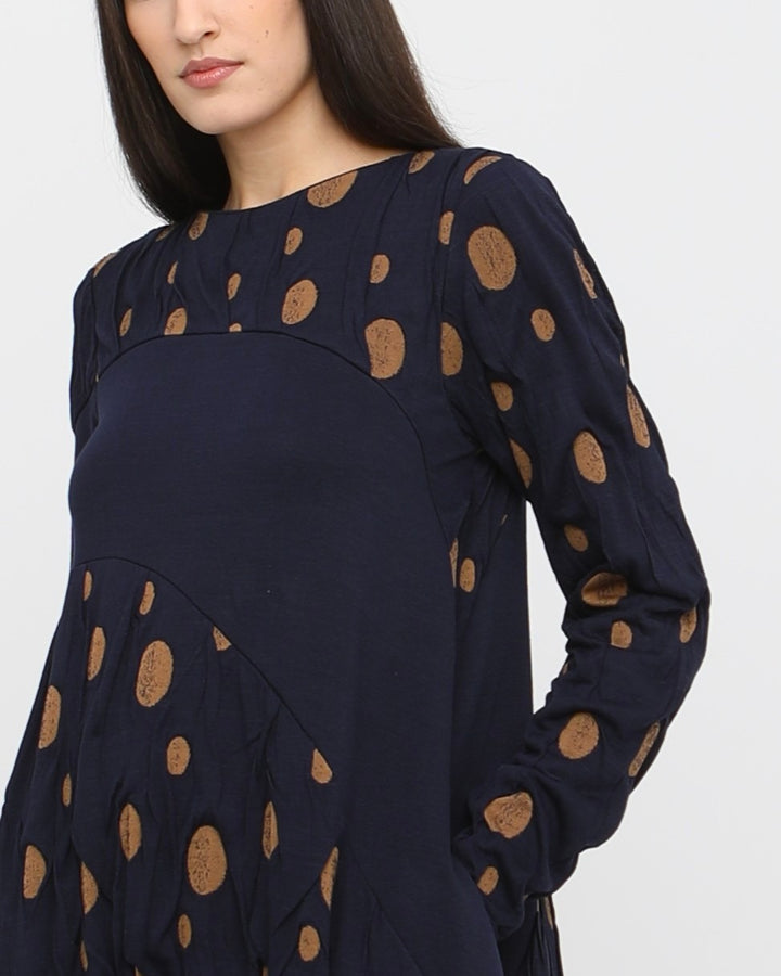 Ozai N Ku Verdigris Dress, Navy/Mustard