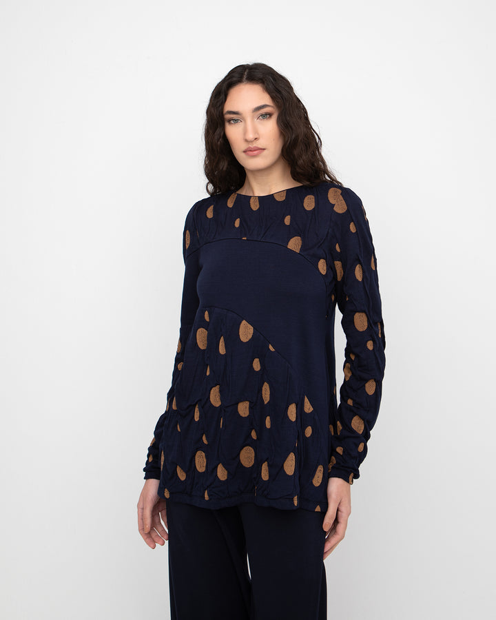 Ozai N Ku Orpiment Top, Navy/Mustard