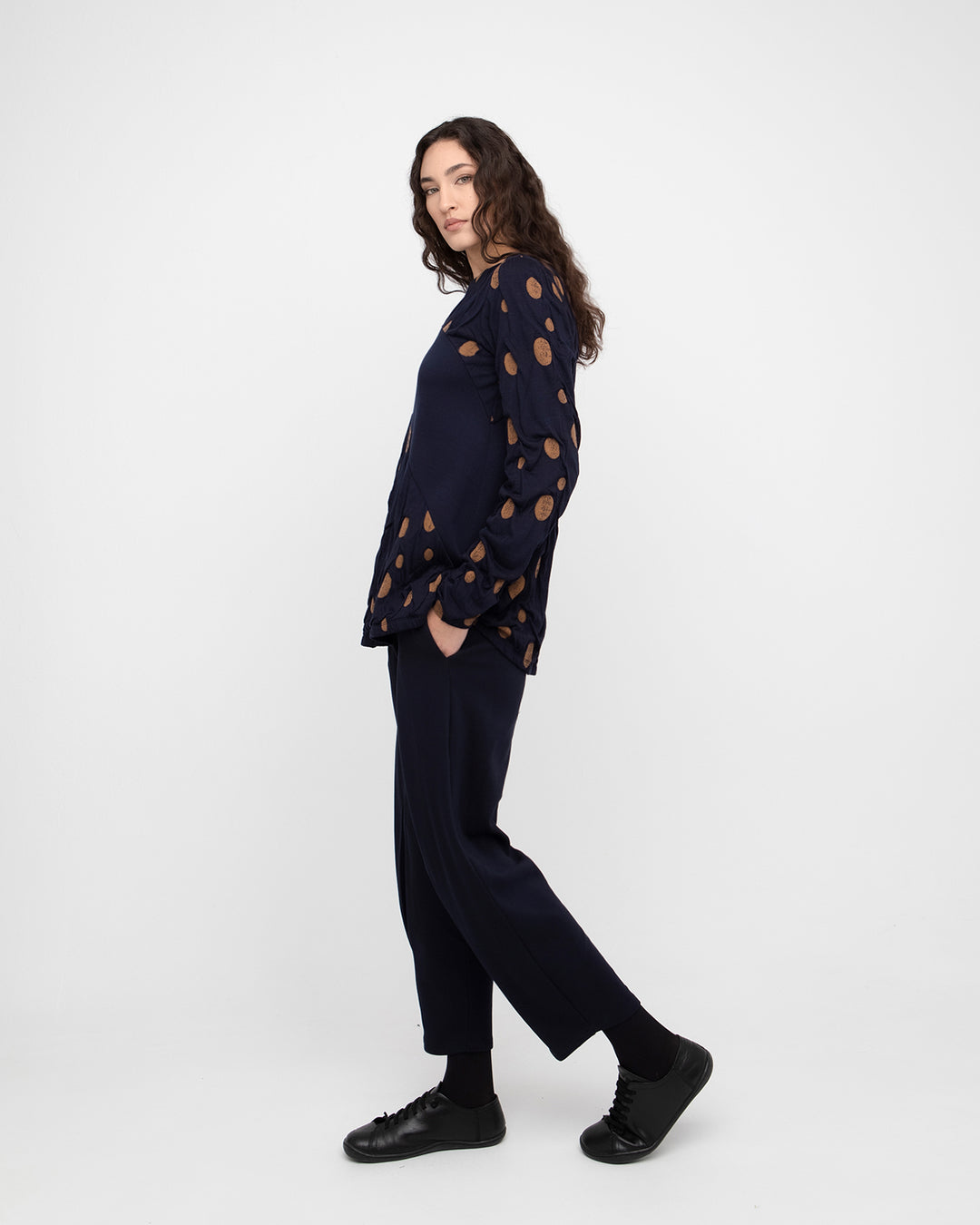 Ozai N Ku Orpiment Top, Navy/Mustard