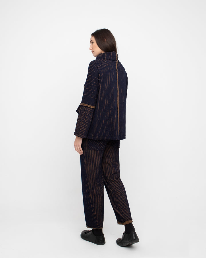 Ozai N Ku Inkwell Top, Navy/Mustard