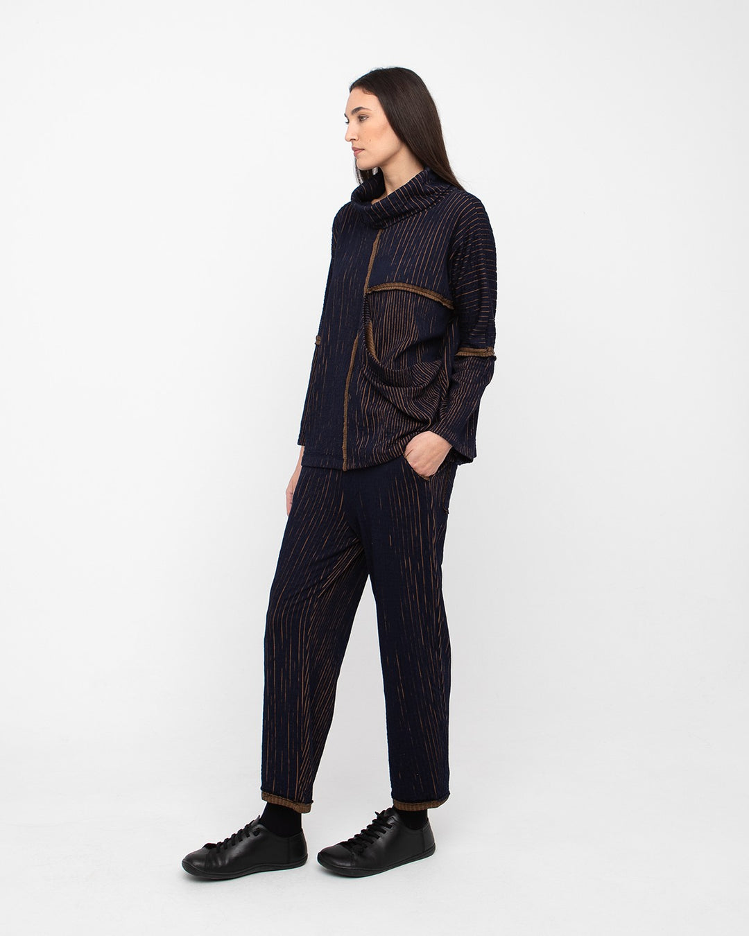 Ozai N Ku Margin Pants, Navy/Mustard