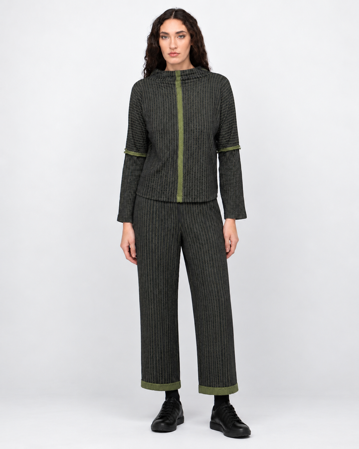 Ozai N Ku Emboss Top, Grey/Green