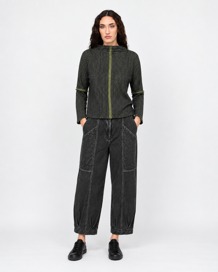 Ozai N Ku Emboss Top, Grey/Green