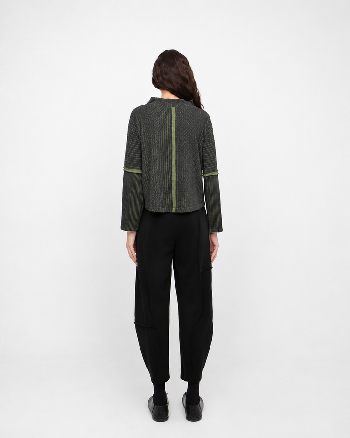 Ozai N Ku Emboss Top, Grey/Green