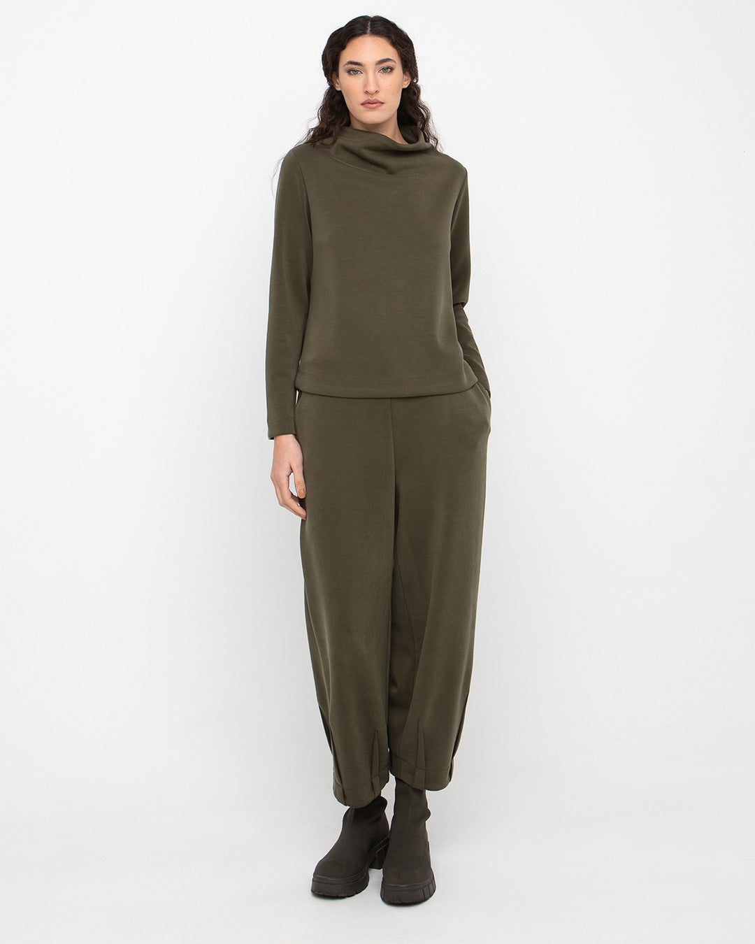Ozai N Ku Supple Funnel Top, Olive