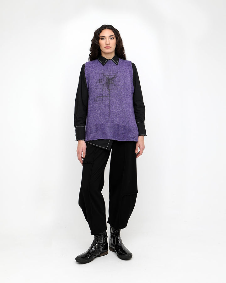 Ozai N Ku Seis Sweater Vest, Purple